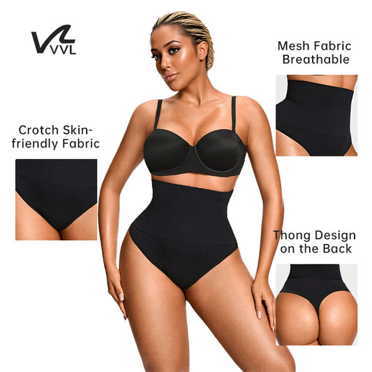 VVL Holiday Haul High Waisted Tummy Control Thong Shapewear Shorts for Women - Comfortable and Breathable Butt Lifting Body Shaper Seamless Girdles Under Dress