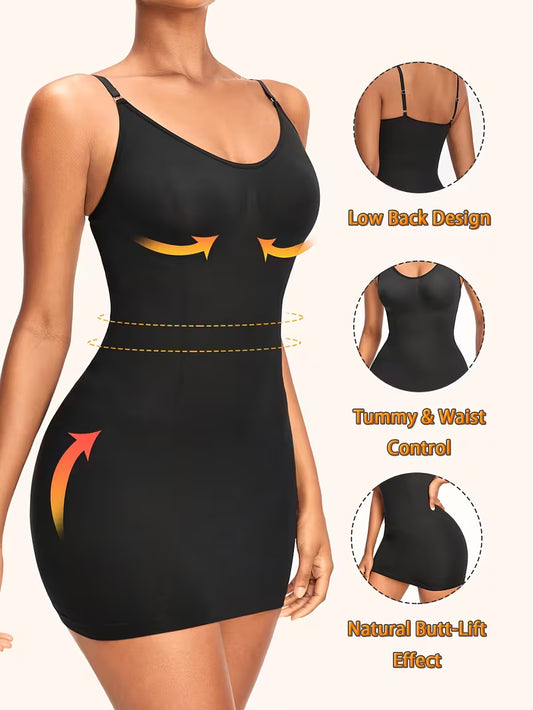 Women's Shapewear Petticoats, Body Shaping Petticoat, Adjustable Shoulder Strap, Seamless Elastic Material with Non-Slip Strips, Designed for Hip Lifting, Tummy Control, And Waist Shaping, Women's Petticoats, Women's Shapewear Underwear