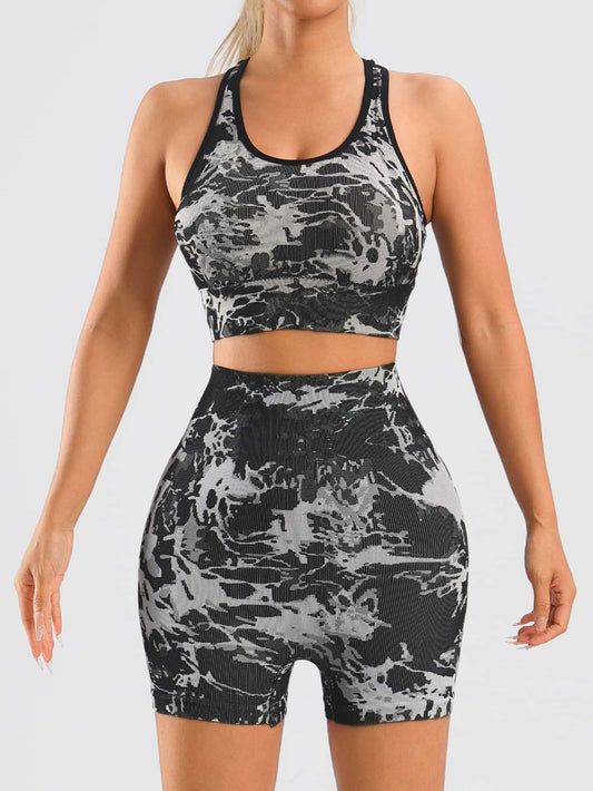 VVL Women's Holiday Haul Fitness Set 2-Piece Seamless Racerback Vest & High-Waisted Yoga Pants Comfortable Removable Pads Sportswear for Yoga Running & Casual Wear