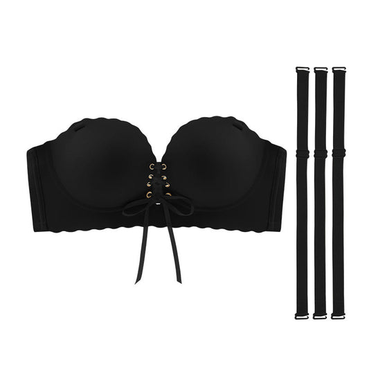 VVL Women's Lifts & Minimizes Wireless Push-Up Bra with Adjustable Detachable Straps Comfort Seamless Side Support for Daily Wear