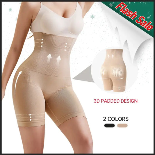 VVL Women's Seamless High Waist Design with Tummy Control Butt-Lifting Shapewear,Breathable Anti-Rolling Yoga Shorts faja Shapewear for All-Day Comfort Fit