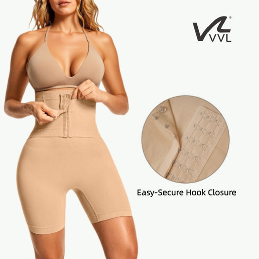 VVL Holiday Haul Belt Waist Shapewear for Women Tummy Control Butt Lift Seamless Shorts for Easy Bathroom Wear Compression Basic Minimalist Style