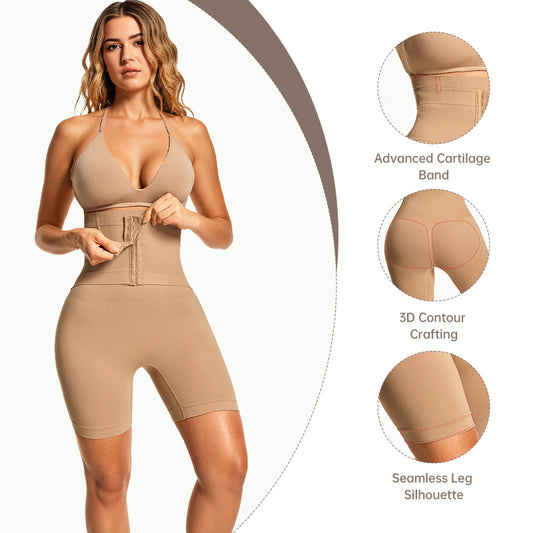 VVL Holiday Haul Belt Waist Shapewear for Women Tummy Control Butt Lift Seamless Shorts for Easy Bathroom Wear Compression Basic Minimalist Style