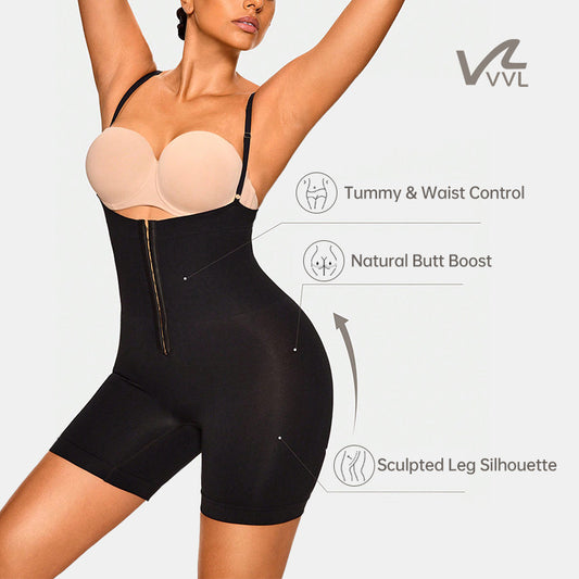 VVL Christmas Holiday Haul High Waist Shapewear Shorts with Hook and Eye Closure - Featuring Adjustable Comfort Tummy Control Fajas Womenswear