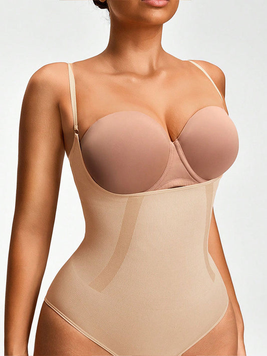 Seamless Brief Bodysuit Body Shaper Bust& Butt Lifter-Tummy Waist Thigh Control