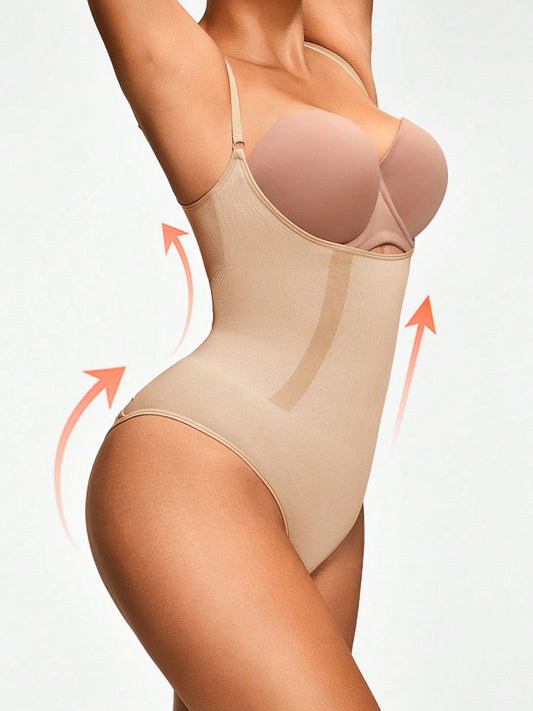 Seamless Brief Bodysuit Body Shaper Bust& Butt Lifter-Tummy Waist Thigh Control
