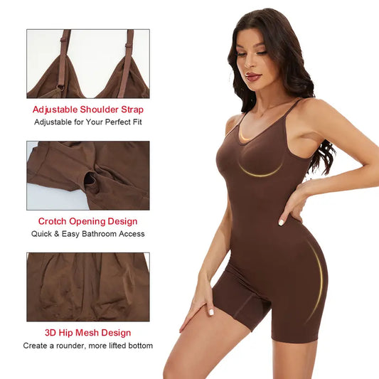 VVL Seamless Shapewear for Women Butt Lifting and Tummy Control Bodysuit Vest with Spaghetti Straps Daily Fashion Minimalist Style