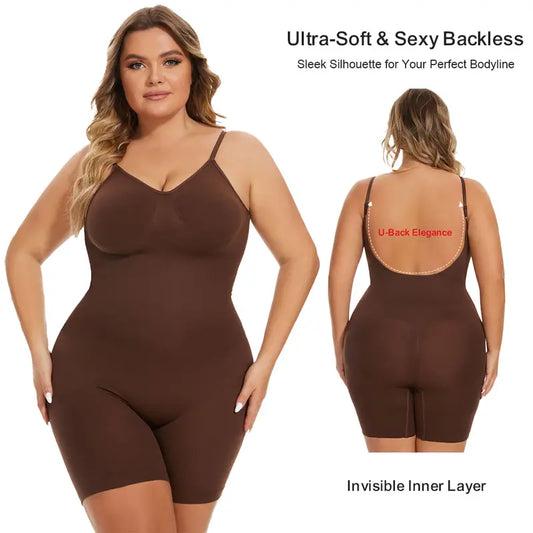 VVL Seamless Shapewear for Women Butt Lifting and Tummy Control Bodysuit Vest with Spaghetti Straps Daily Fashion Minimalist Style