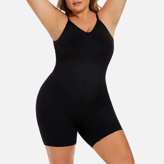 VVL Low Back Mid Thigh Bodysuit Seamless Shapewear Butt Lifting and Tummy Control  Spaghetti Straps Daily Fashion Minimalist Style