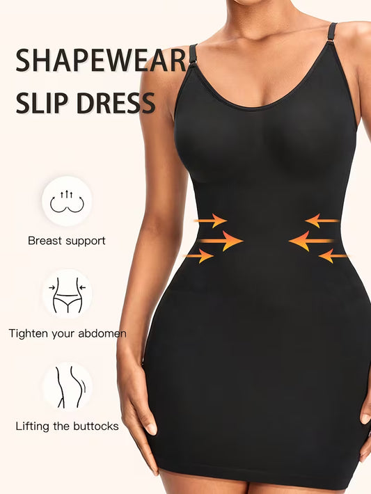 Women's Shapewear Petticoats, Body Shaping Petticoat, Adjustable Shoulder Strap, Seamless Elastic Material with Non-Slip Strips, Designed for Hip Lifting, Tummy Control, And Waist Shaping, Women's Petticoats, Women's Shapewear Underwear