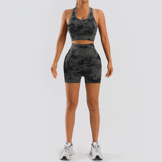 VVL Women's Holiday Haul Fitness Set 2-Piece Seamless Racerback Vest & High-Waisted Yoga Pants Comfortable Removable Pads Sportswear for Yoga Running & Casual Wear